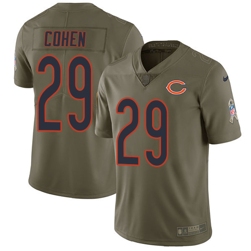 Bears #29 Tarik Cohen Olive Youth Stitched Limited 2017 Salute To Service Jersey
