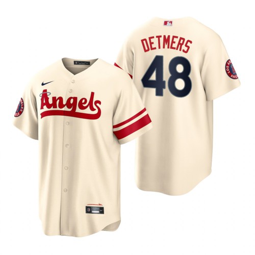 Los Angeles Los Angeles Angels #48 Reid Detmers Cream Men's 2022 City Connect Game Jersey Men's