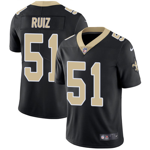 New Orleans Saints #51 Cesar Ruiz Black Team Color Men's Stitched Vapor Untouchable Limited Jersey Men's