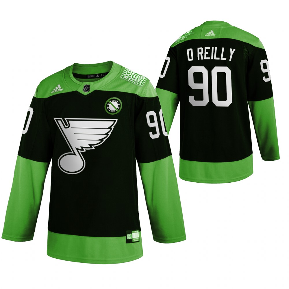 St. Louis Blues #90 Ryan O'Reilly Men's Adidas Green Hockey Fight NCoV Limited Jersey