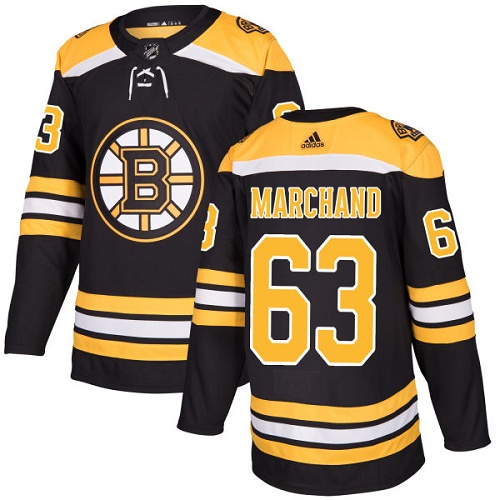 Adidas Boston Bruins #63 Brad Marchand Black Home Authentic Youth Stitched Jersey Youth