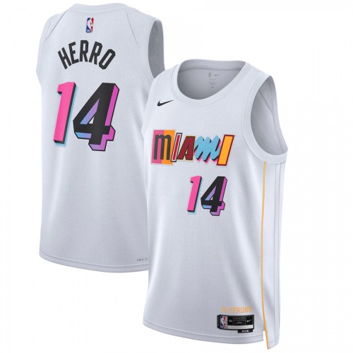Miami Miami Heat #14 Tyler Herro Unisex White 2022-23 Swingman Jersey - City Edition Mens