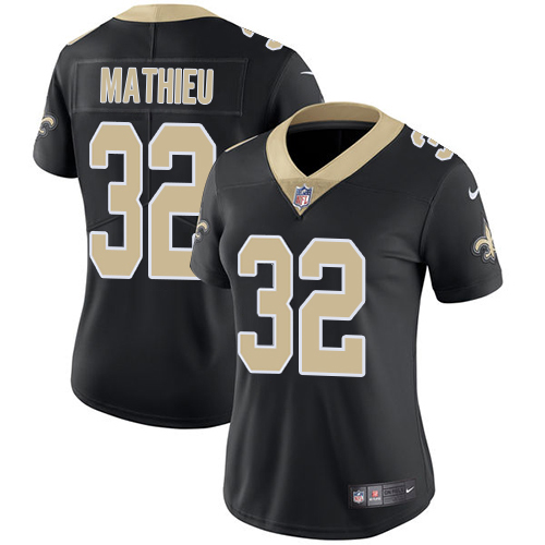 Saints #32 Tyrann Mathieu Black Team Color Women's Stitched Vapor Untouchable Limited Jersey
