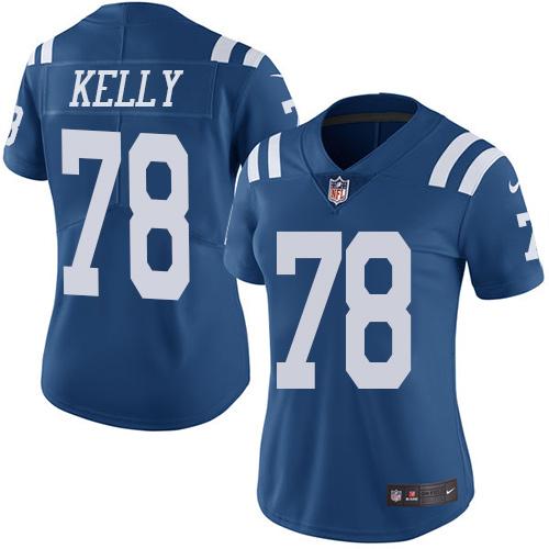 Indianapolis Colts #78 Ryan Kelly Royal Blue Women's Stitched Limited Rush Jersey Womens