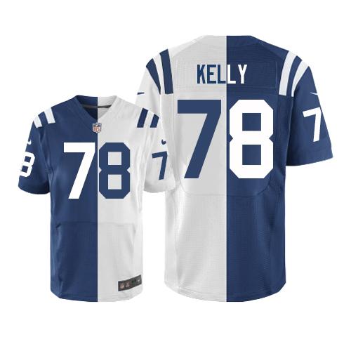 Indianapolis Colts #78 Ryan Kelly Royal Blue/White Men's Stitched Elite Split Jersey Men's