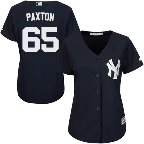 New York Yankees #65 James Paxton Navy Blue Alternate Women's Stitched Jersey Womens