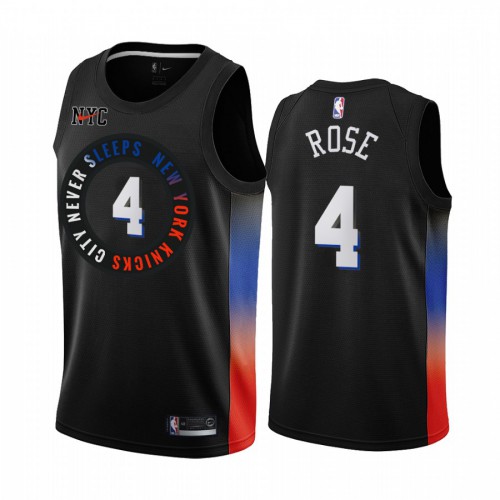 New York Knicks #4 Derrick Rose Black Youth Swingman 2020-21 City Edition Jersey Youth