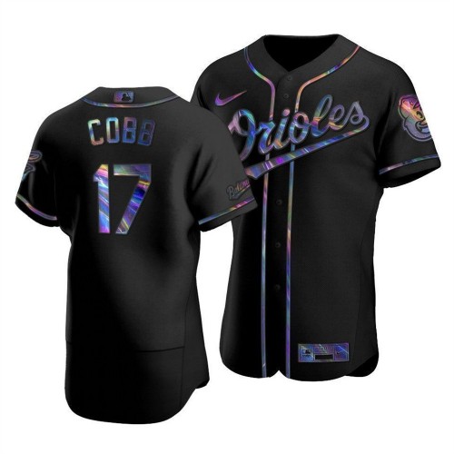 Baltimore Baltimore Orioles #17 Alex Cobb Men's Iridescent Holographic Collection Jersey - Black Men's