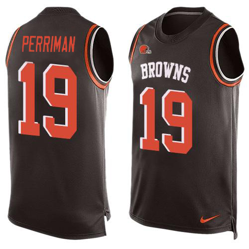 Browns #19 Breshad Perriman Brown Team Color Men's Stitched Limited Tank Top Jersey