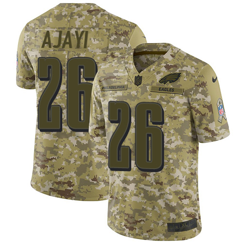 Philadelphia Eagles #26 Jay Ajayi Camo Men's Stitched Limited 2018 Salute To Service Jersey Men's