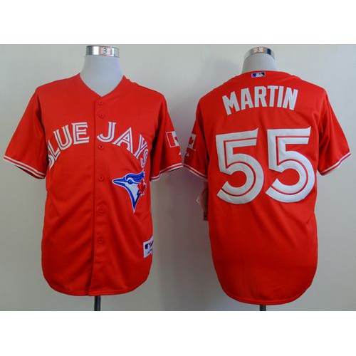 Toronto Blue Jays #55 Russell Martin Red Canada Day Stitched Jersey Men's