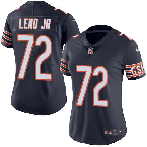 Chicago Bears #72 Charles Leno Jr Navy Blue Team Color Women's Stitched Vapor Untouchable Limited Jersey Womens