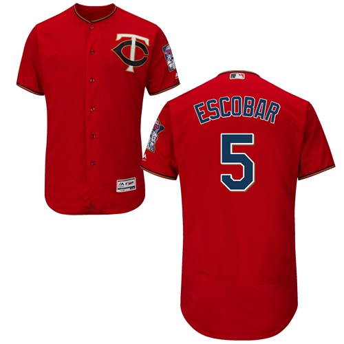 Minnesota Twins #5 Eduardo Escobar Red Flexbase Authentic Collection Stitched Jersey Men's