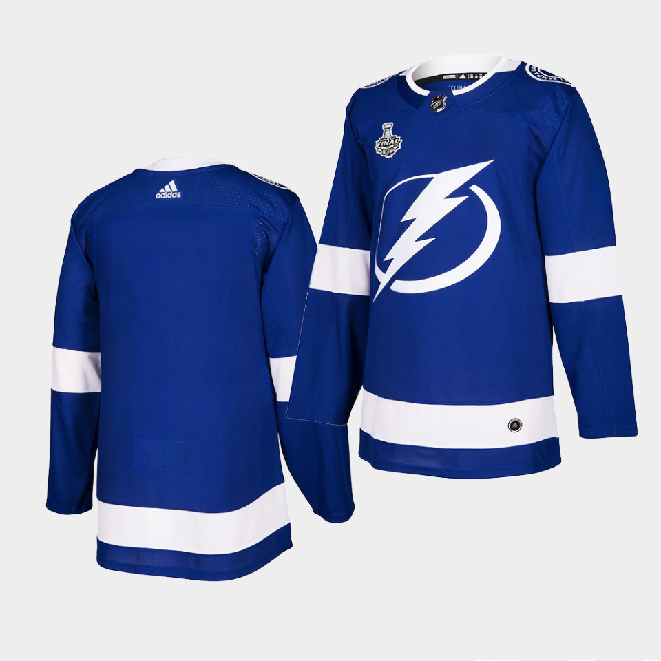 Adidas Lightning Blue Home Authentic 2021 Stanley Cup Final Patch Jersey