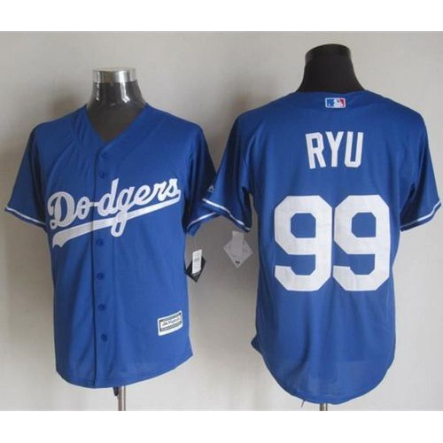 Los Angeles Dodgers #99 Hyun-Jin Ryu Blue New Cool Base Stitched Jersey Men's