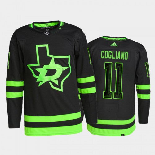 Adidas Dallas Stars #11 Andrew Cogliano Men's 2021-22 Alternate Authentic Jersey - Black Men's