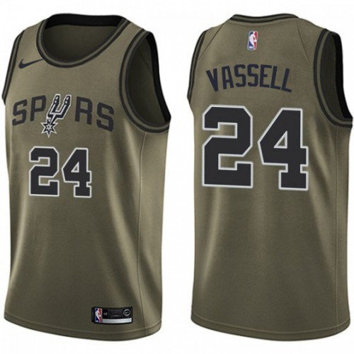 San Antonio Spurs #24 Devin Vassell Green Swingman Salute to Service Jersey Mens
