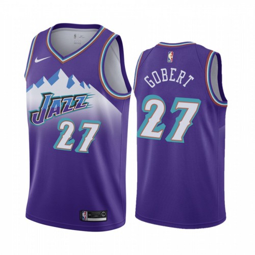 Utah Jazz #27 Rudy Gobert Purple 2019-20 Hardwood Classic Edition Stitched Jersey Mens