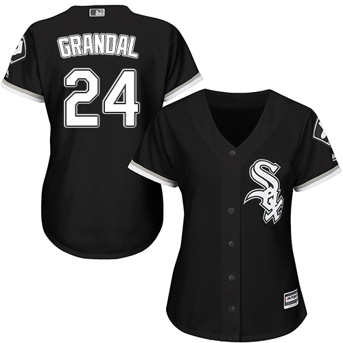Chicago White Sox #24 Yasmani Grandal Black Alternate Women's Stitched Jersey Womens