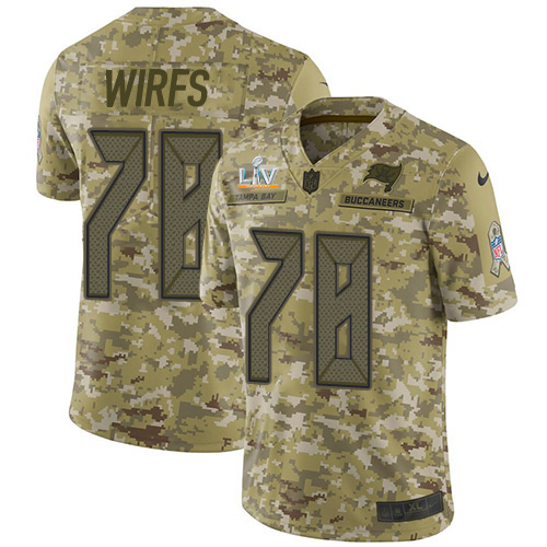 Tampa Bay Buccaneers #78 Tristan Wirfs Camo Youth Super Bowl LV Bound Stitched Limited 2018 Salute To Service Jersey Youth