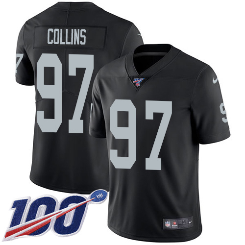Las Vegas Raiders #97 Maliek Collins Black Team Color Youth Stitched 100th Season Vapor Untouchable Limited Jersey Youth