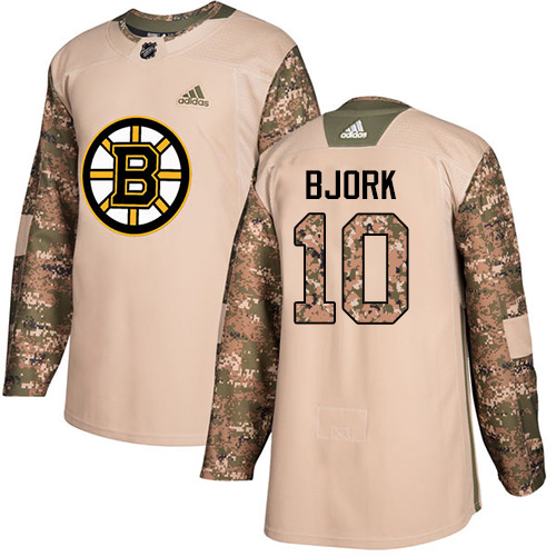 Adidas Boston Bruins #10 Anders Bjork Camo Authentic 2017 Veterans Day Youth Stitched Jersey Youth