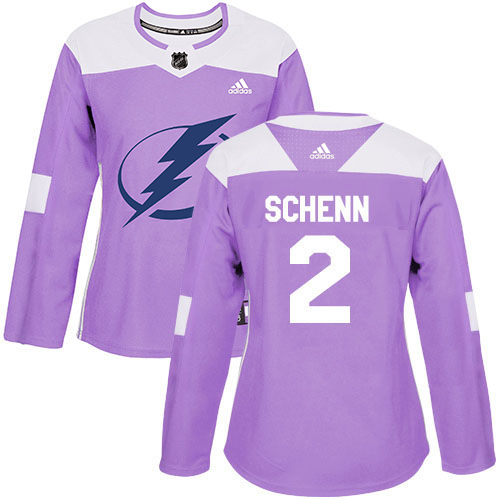 Adidas Tampa Bay Lightning #2 Luke Schenn Purple Authentic Fights Cancer Women's Stitched Jersey Womens