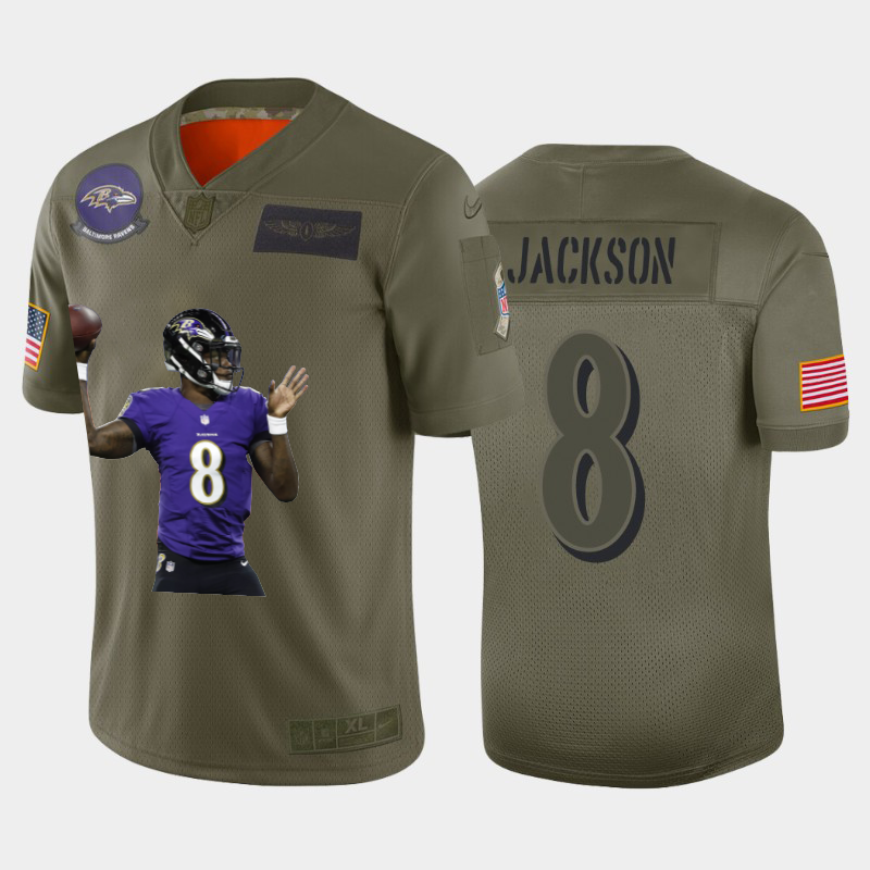 Baltimore Ravens #8 Lamar Jackson Team Hero 7 Vapor Limited Jersey Camo