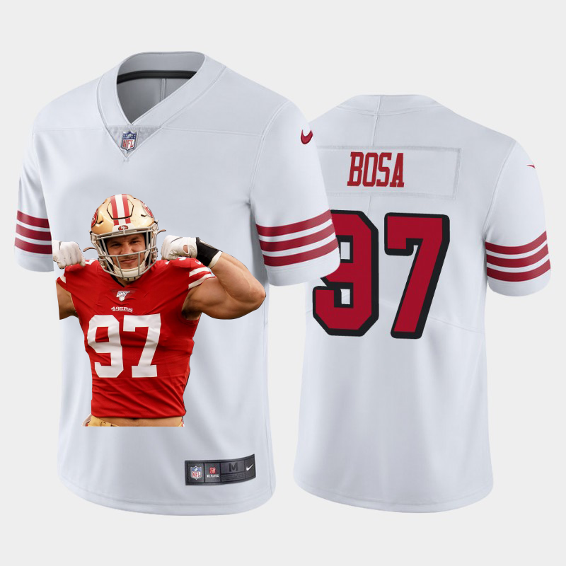 San Francisco 49ers #97 Nick Bosa Team Hero 2 Rush Vapor Limited Jersey White