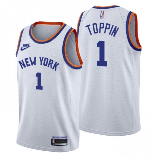 New York New York Knicks #1 Obi Toppin Womens Releases Classic Edition 75th Anniversary Jersey White Womens