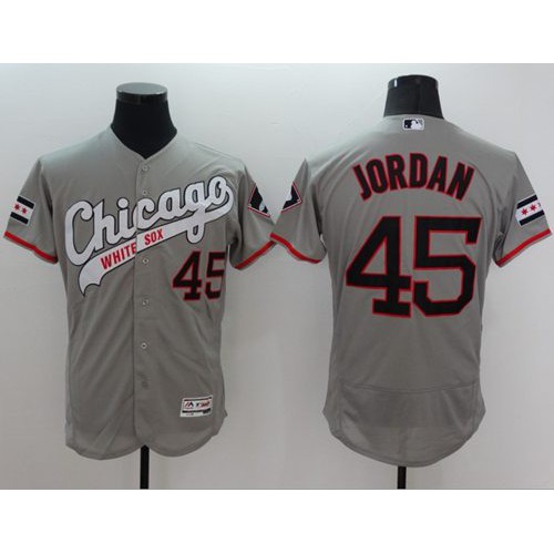 Chicago White Sox #45 Michael Jordan Grey Flexbase Authentic Collection Cooperstown Stitched Jersey Men's