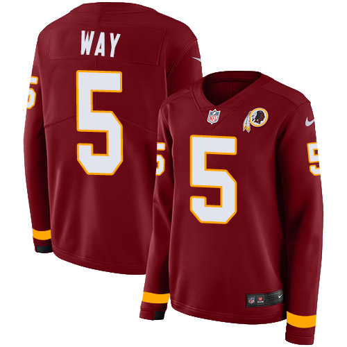 Washington Commanders #5 Tress Way Burgundy Team Color Women's Stitched Limited Therma Long Sleeve Jersey Womens