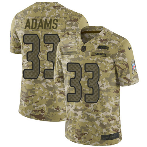 Seahawks #33 Jamal Adams Camo Men's Stitched Limited 2018 Salute To Service Jersey