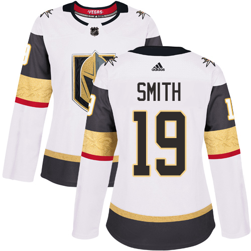 Adidas Golden Vegas Golden Knights #19 Reilly Smith White Road Authentic Women's Stitched Jersey Womens