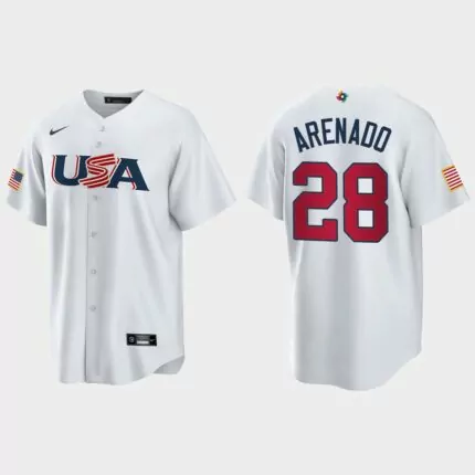 Nolan Arenado St. Louis Cardinals 2023 World Baseball Classic USA Replica Jersey – White