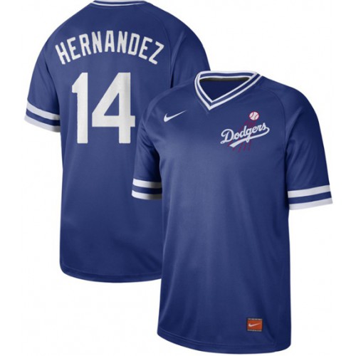 Los Angeles Dodgers #14 Enrique Hernandez Royal Authentic Cooperstown Collection Stitched Jersey Men's