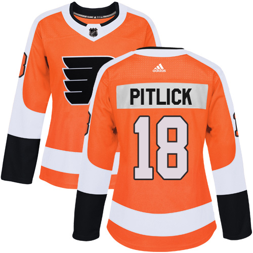 Adidas Philadelphia Flyers #18 Tyler Pitlick Orange Home Authentic Women's Stitched Jersey Womens