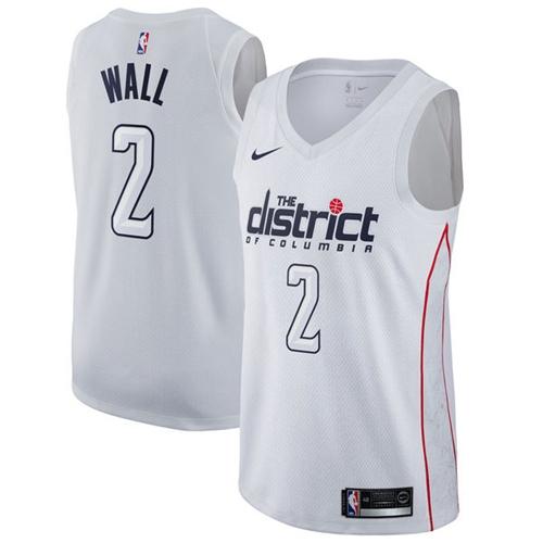 Washington Wizards #2 John Wall White Swingman City Edition Jersey Mens