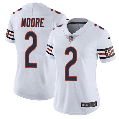 Bears #2 D.J. Moore White Women's Stitched Vapor Untouchable Limited Jersey