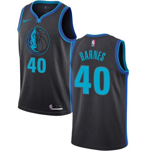 Dallas Mavericks #40 Harrison Barnes Anthracite Swingman City Edition 2018/19 Jersey Mens