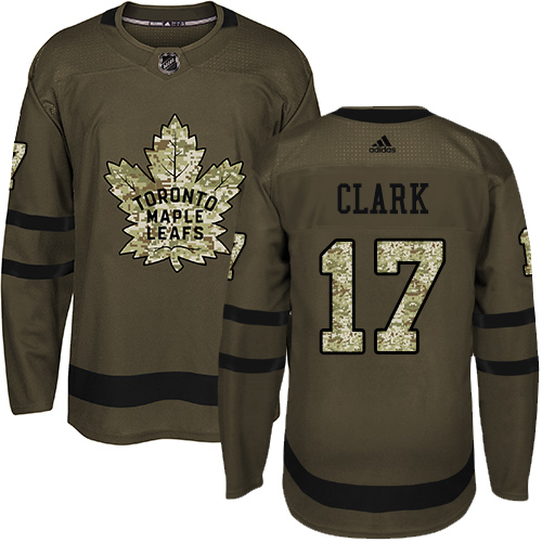 Adidas Maple Toronto Maple Leafs #17 Wendel Clark Green Salute to Service Stitched Jersey Men's