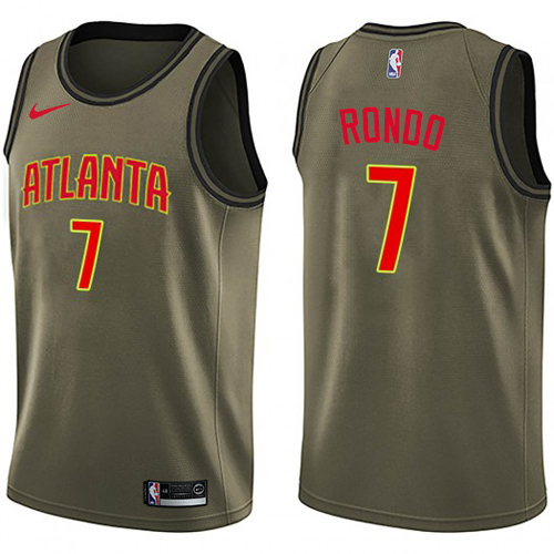 Atlanta Hawks #7 Rajon Rondo Green Swingman Salute to Service Jersey Mens