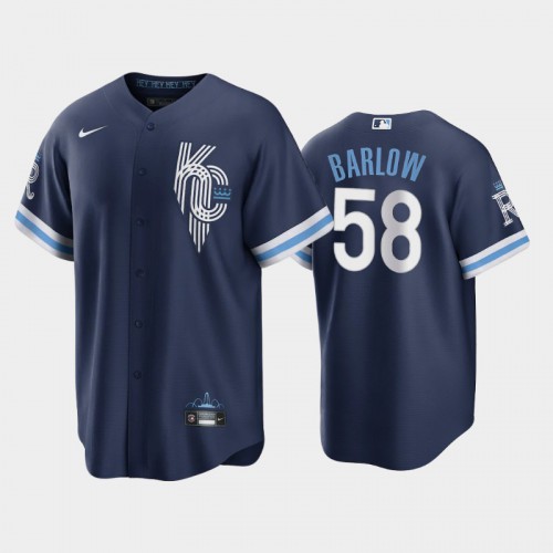 Kansas City Kansas City Royals #58 Scott Barlow Men's Game Replica 2022 City Connect Navy Jersey Men's