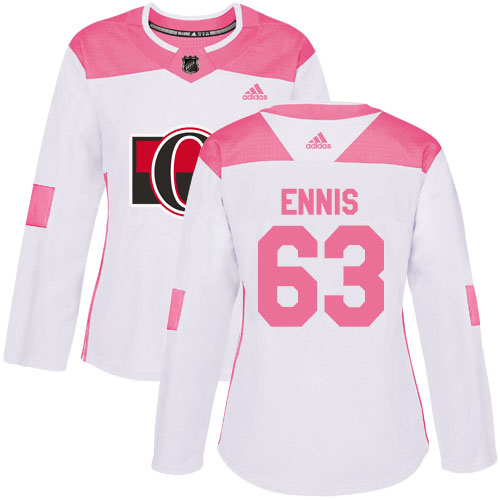 Adidas Ottawa Senators #63 Tyler Ennis White/Pink Authentic Fashion Women's Stitched Jersey Womens