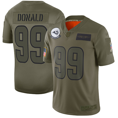 Rams #99 Aaron Donald Camo Youth Stitched Limited 2019 Salute To Service Jersey