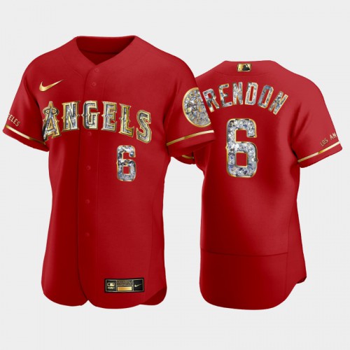 Los Angeles Los Angeles Angels #6 Anthony Rendon Men's Diamond Edition Jersey - Red Men's