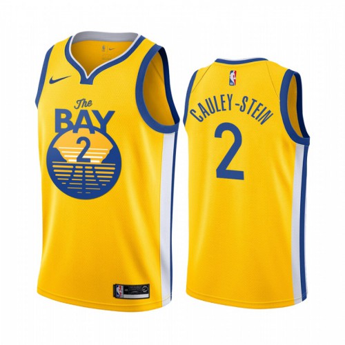 Golden State Warriors #2 Willie Cauley-Stein 2019-20 Mens Yellow The Bay City Edition Jersey Mens