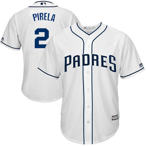 San Diego Padres #2 Jose Pirela White Cool Base Stitched Youth Jersey Youth