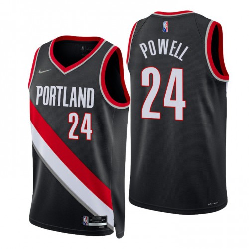 Portland Trail Blazers #24 Norman Powell Black Mens 2021-22 75th Anniversary Diamond Swingman Jersey - Icon Edition Mens