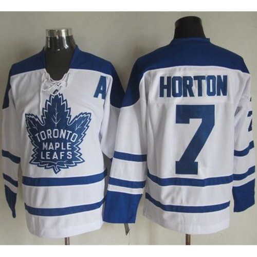 Maple Toronto Maple Leafs #7 Tim Horton White CCM Throwback Winter Classic Stitched Jersey Men's